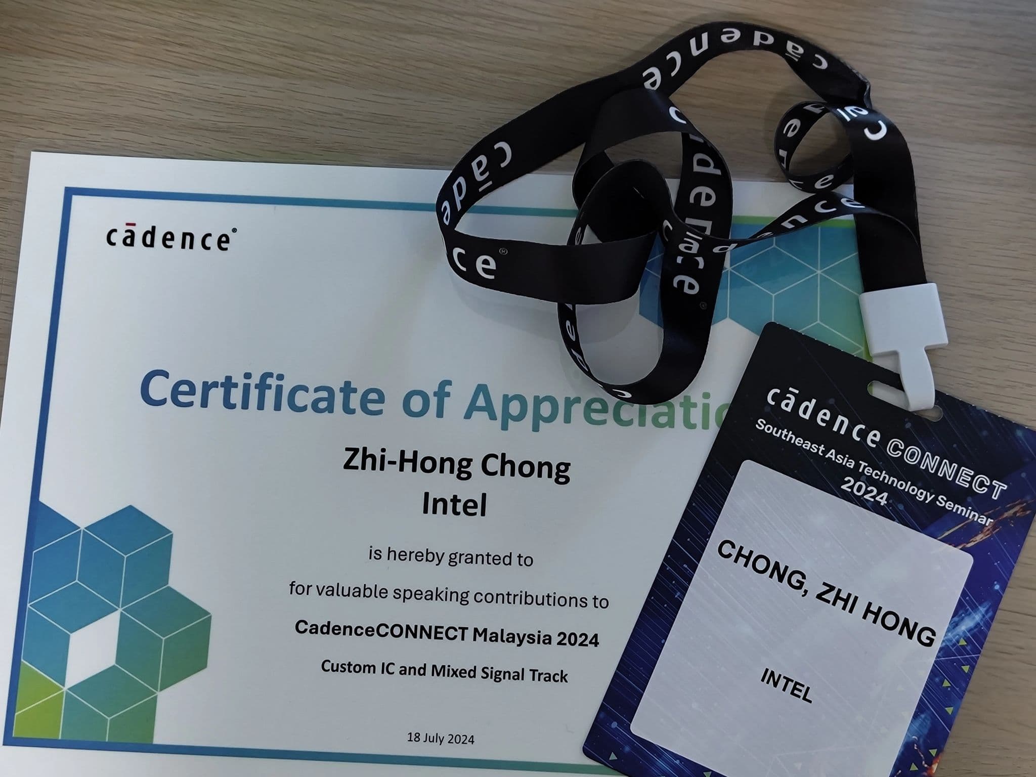 CadenceConnect Malaysia 2024 certificate of appreciation
