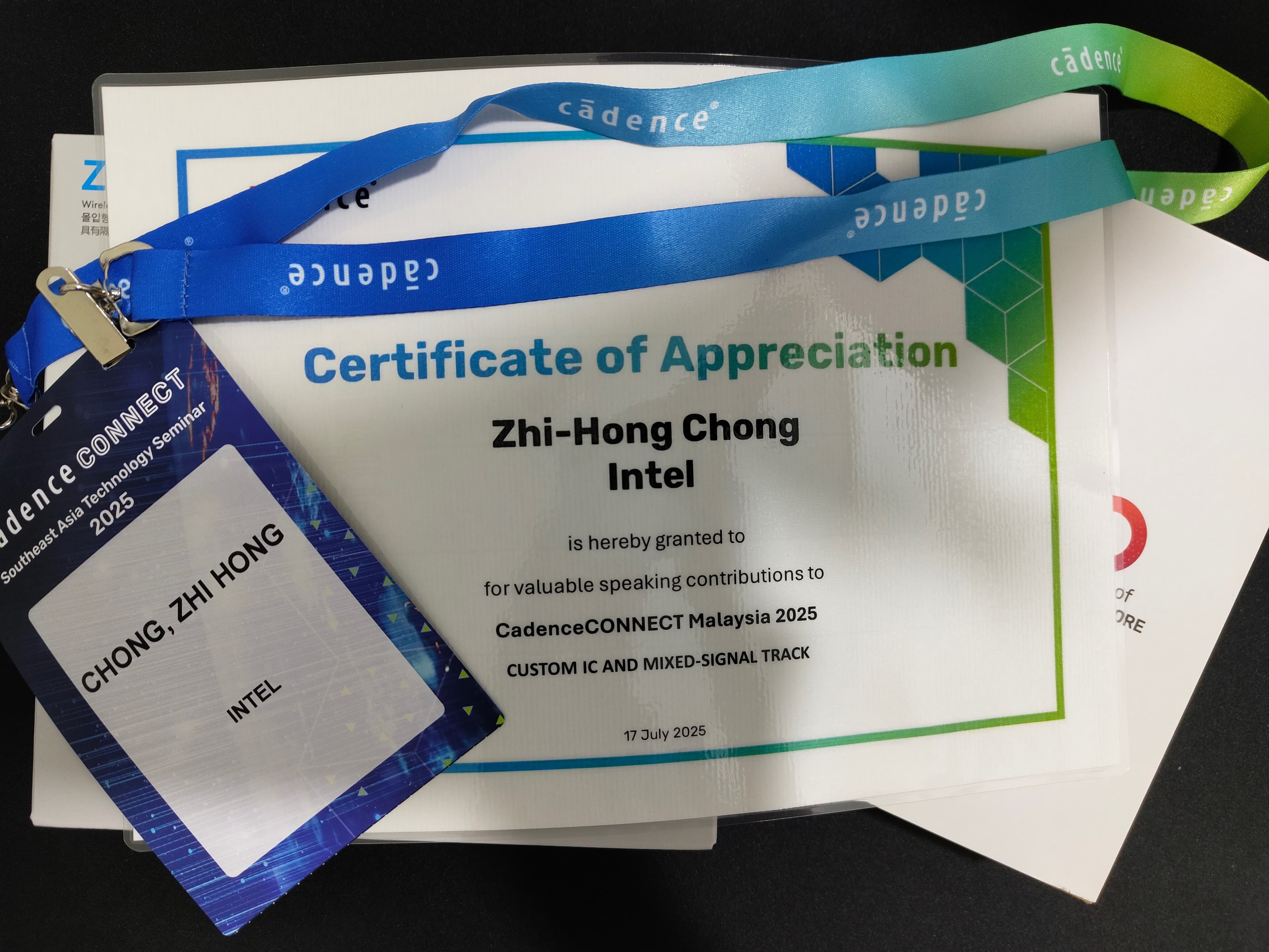 CadenceConnect Malaysia 2025 certificate of appreciation