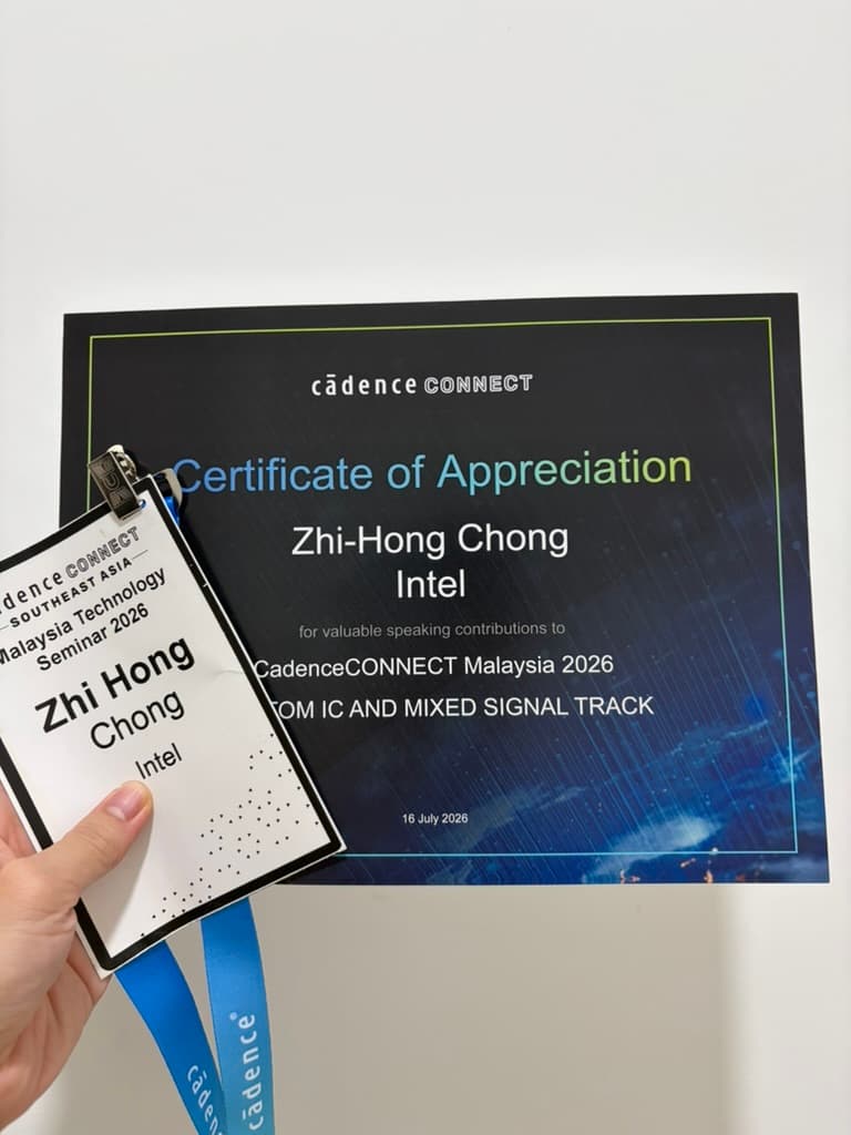CadenceConnect Malaysia 2026 certificate of appreciation